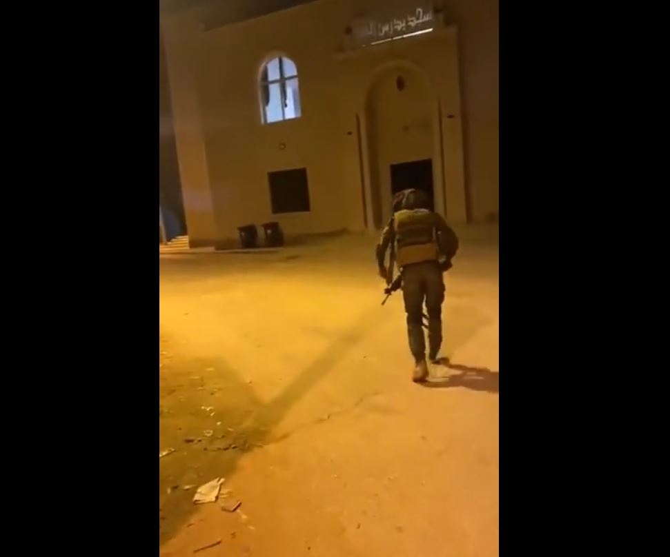 Video: As call to prayer being broadcast, Israeli soldier throw grenade inside a mosque in West Bank
