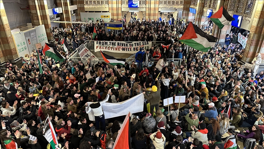 Protesters hold sit-ins across Netherlands in solidarity with Palestine