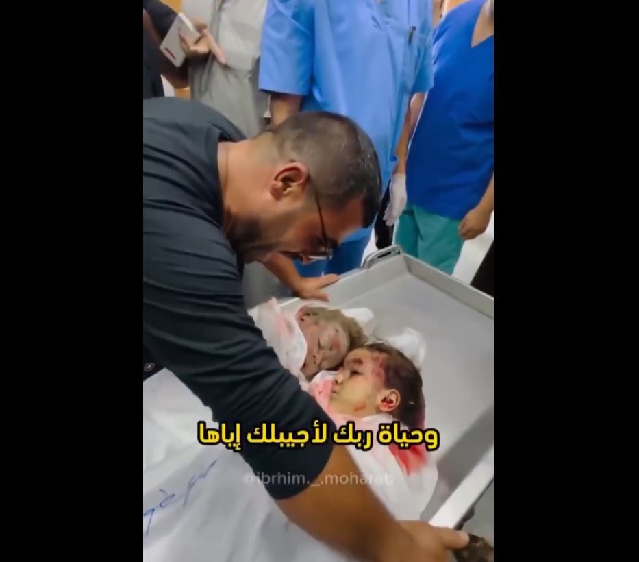 Grieving father breaks down while farewell to his little daughter, killed in Israeli airstrikes