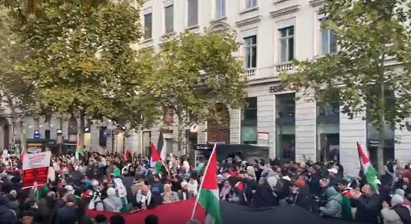 Video: Large protest in Lyon, France in support of Palestine and against Israel's war crimes