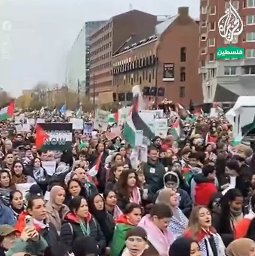 Video: Massive demo in Rotterdam, Netherlands demanding ceasefire in Gaza 