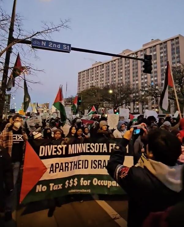 ویدیو | تظاهرات علیه رژیم صهیونیستی در ایالت مینه‌سوتا آمریکا