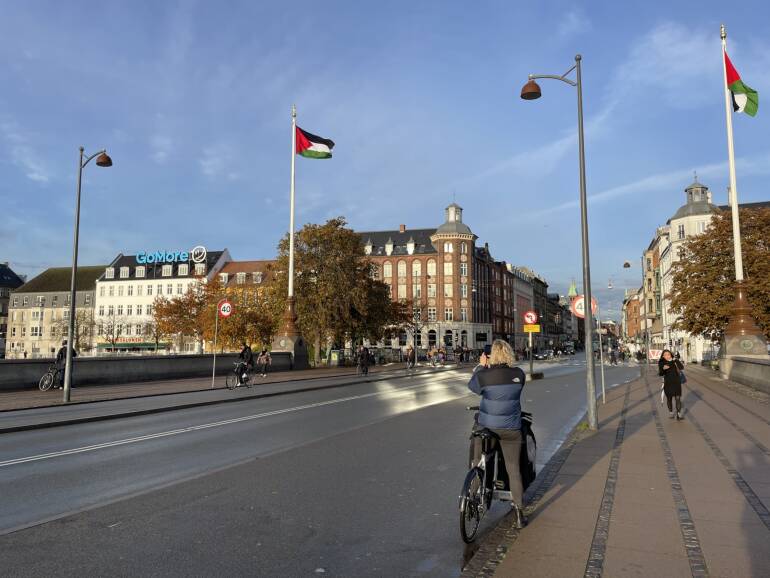 Video: Palestine flag raised on Queen Louise's Bridge in Copenhagen, Denmark