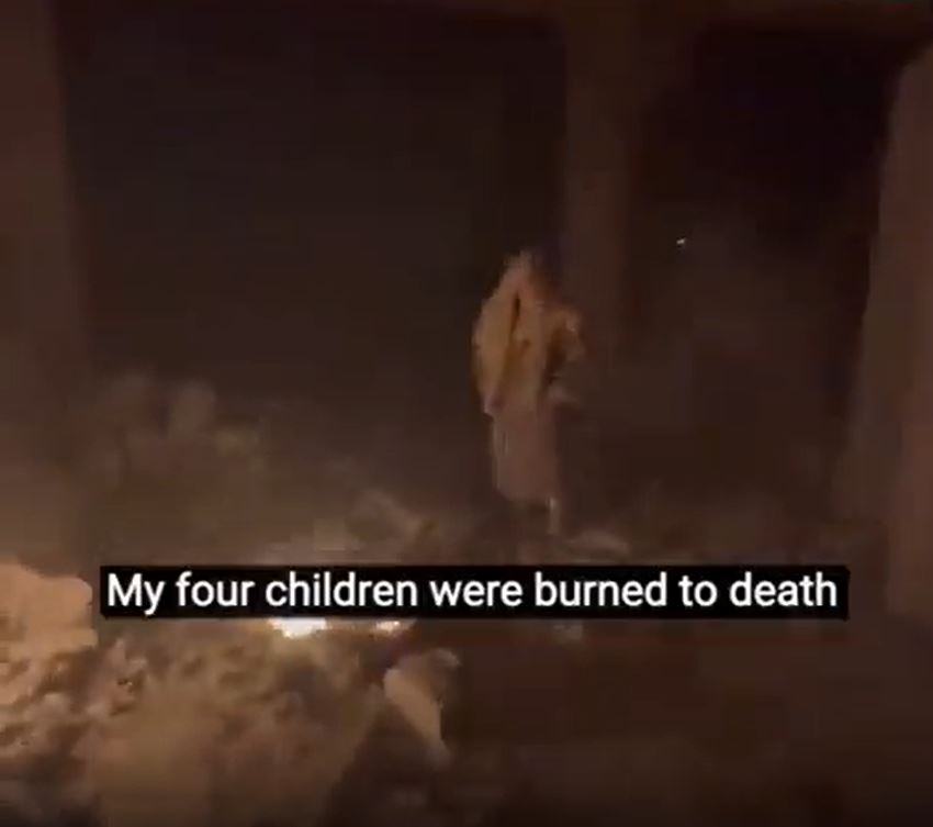 Screams heartbroken mother: My 4 children burned to death in Israeli pogrom last night 
