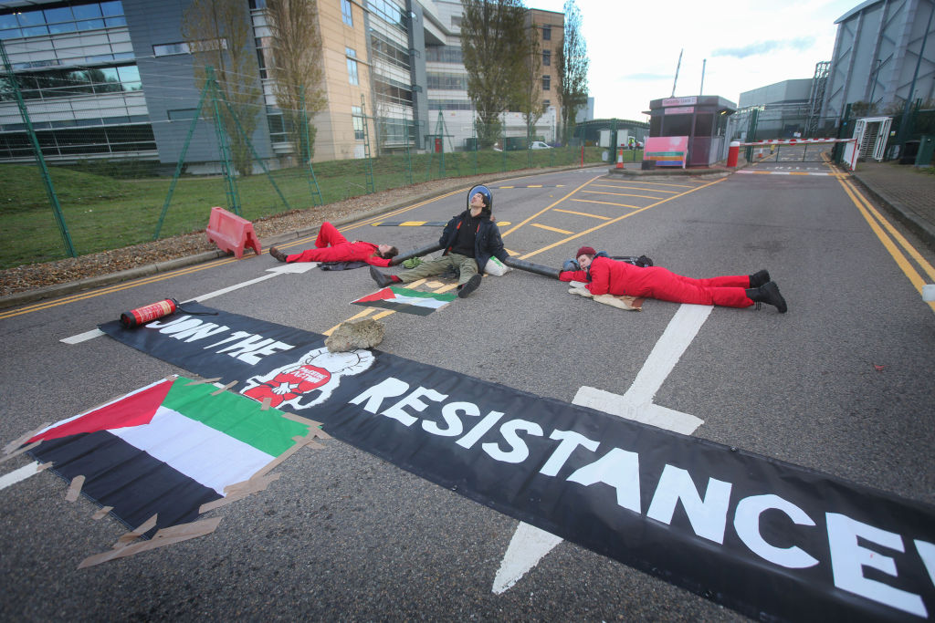 UK Palestine Action blockades Israeli drone factory in Leicester