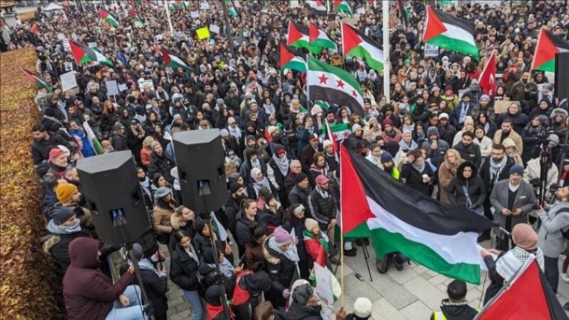 Kedutaan AS dan Israel di Stockholm Didemo Pendukung Palestina