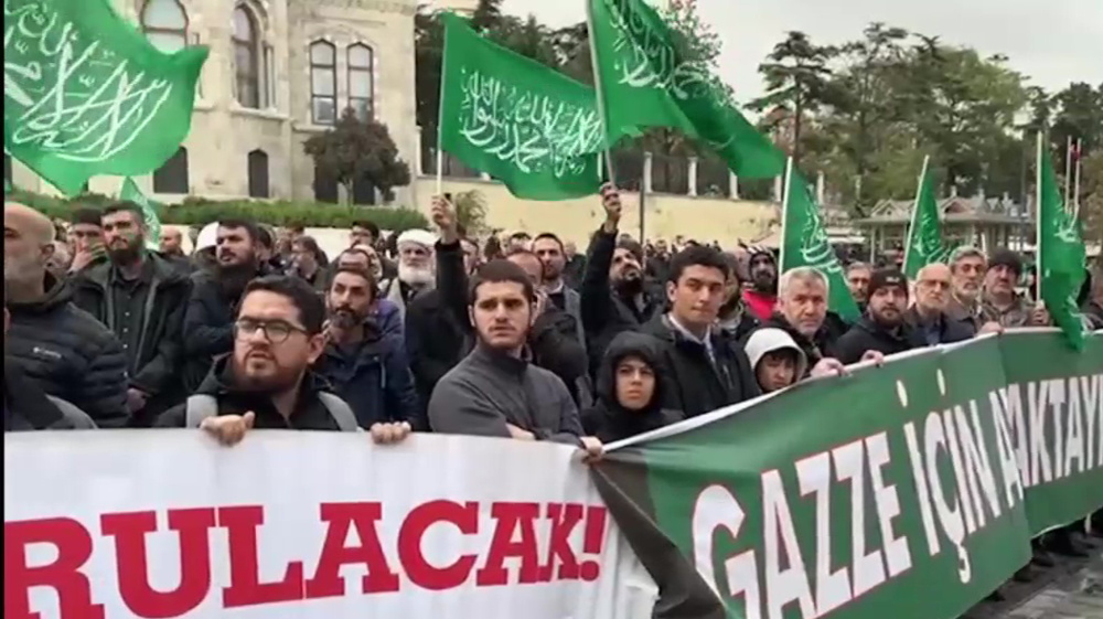 Video: Turks express support for Palestinians in Istanbul