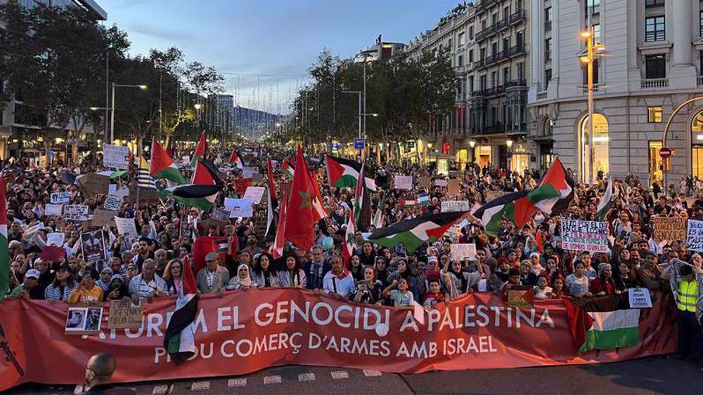 Barcelona city suspends relations with Zionist regime over Gaza war