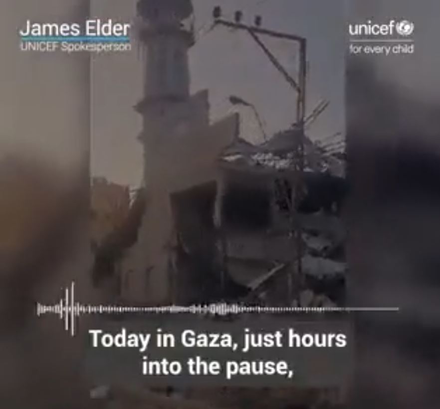 UNICEF spokesperson reflects on situation of children and families he met in Gaza recently