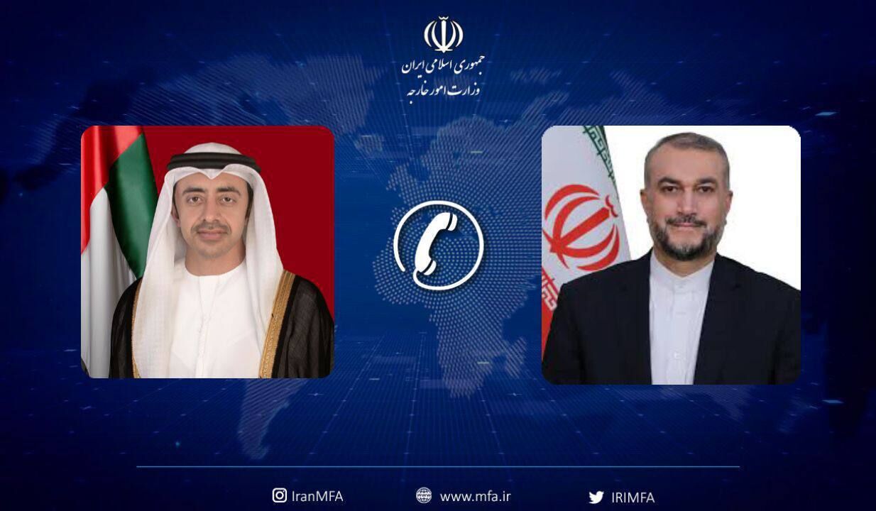 Iran, UAE FMs discuss Gaza developments by phone