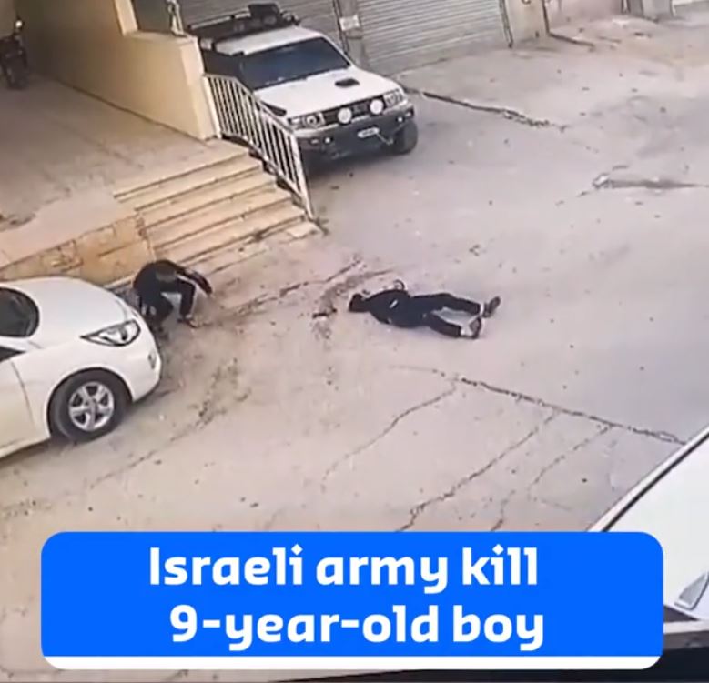 CCTV footage documenting moment when 9-year-old Palestinian boy shot dead by Israeli sniper in Jenin