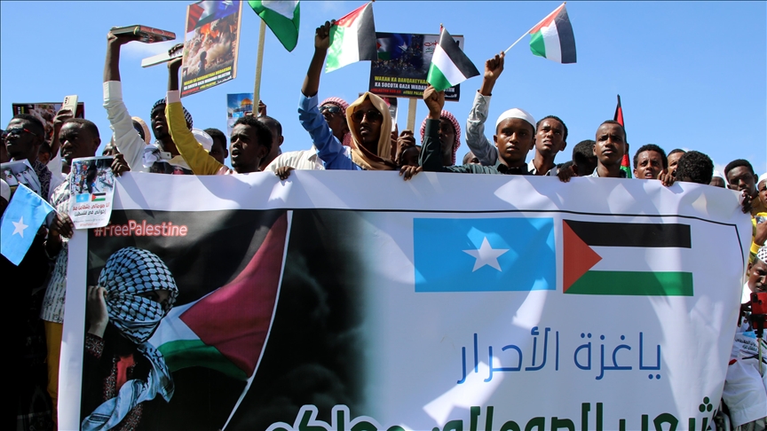 Somalis rally in solidarity with Palestinians in Mogadishu