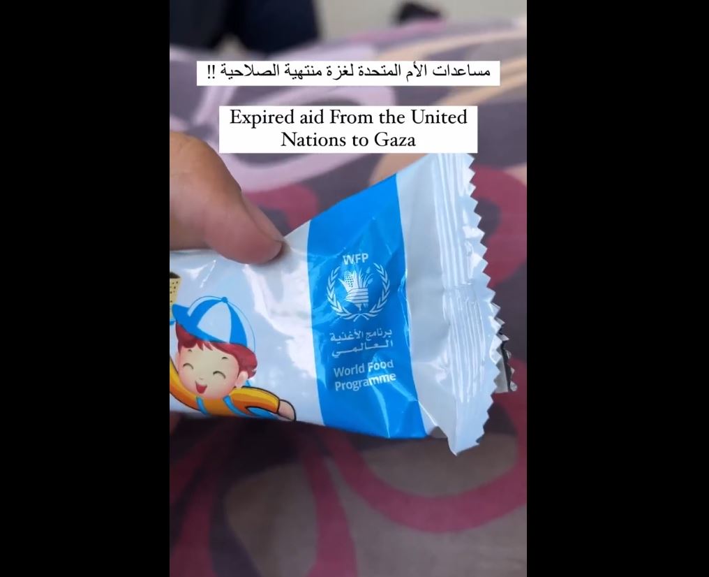 Video: World Food Programme allegedly delivering nearly expired 'biscuits' to Gaza 