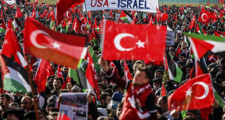 Pro-Palestine protesters hold rally at US Incirlik Airbase