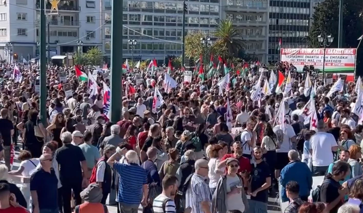 Video: Thousands march in Athens, Greek in support of Palestinians, demanding end to bloodshed in Gaza