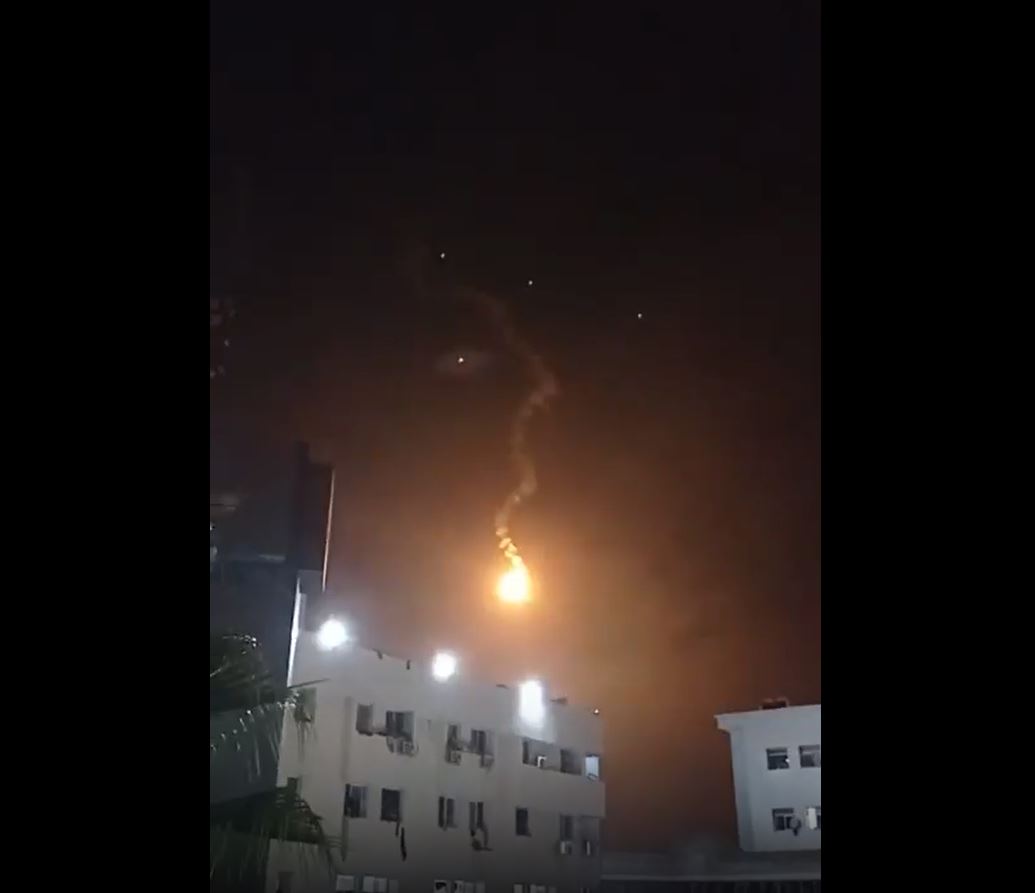 Video:  Israeli jets fire flares at Al-Shifa Hospital of Gaza last night