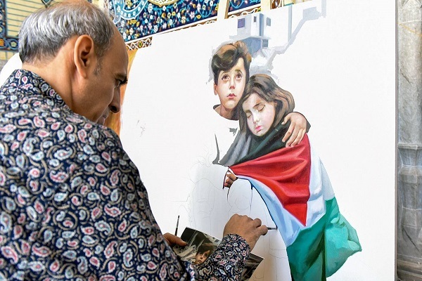 Artistic event launched at Imam Reza Holy Shrine in support of Gaza  