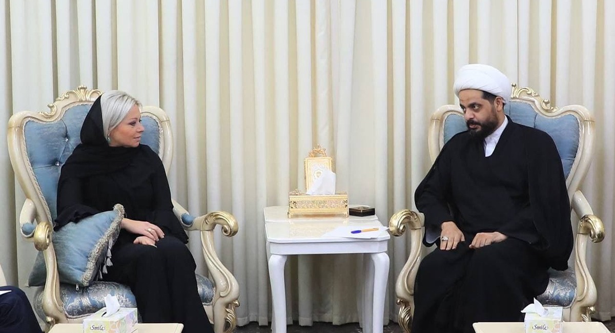 أثناء استقبال لبلاسخارت.. الخزعلي يؤكد ضرورة احترام السيادة العراقية وانسحاب القوات الأجنبية 