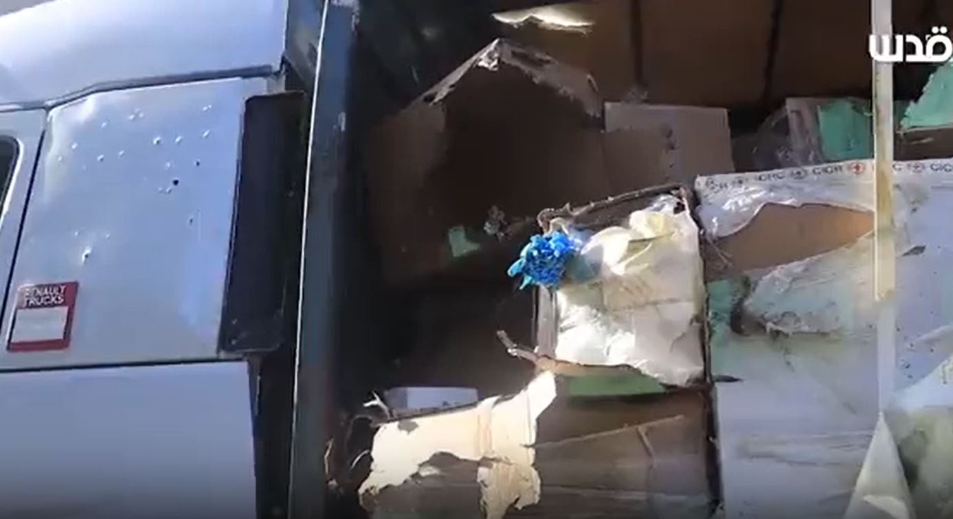 Video: Israeli jets target a Red Cross aid convoy, which able to enter Gaza strip