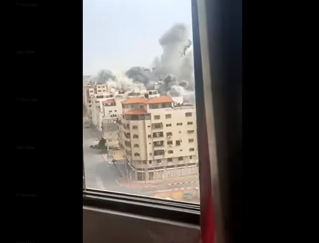 Video: Horrific moment Israeli occupation warplanes attack vicinity of Islamic University in Gaza 
