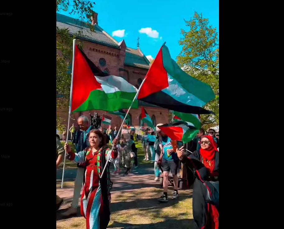 Video: Student union of Palestine Committee Organization in Oslo, Norway, show support for Gaza