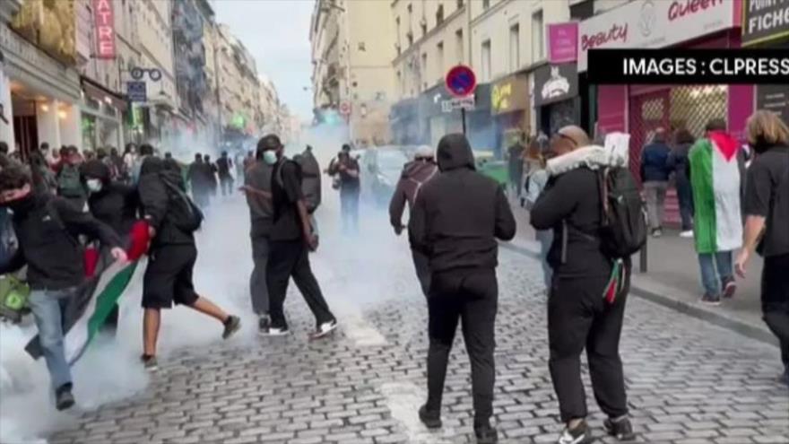 Congrégation à Paris réprimée ; interdire les manifestations pro-palestiniennes