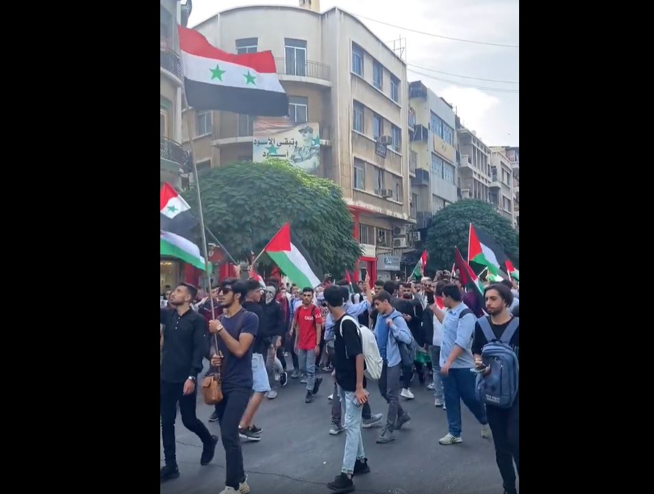 Video: Massive demonstration in Damascus, Syria in solidarity with Palestine resistance and Gaza