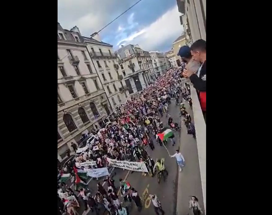 Video: In support of Gaza, a massive march launched in Switzerland
