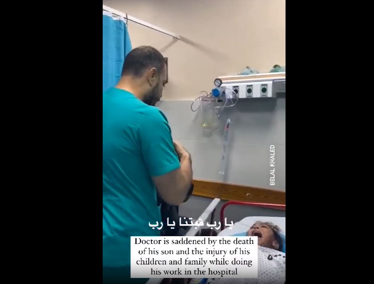 Video: A doctor in Gaza was treating wounded, shocked after he saw...
