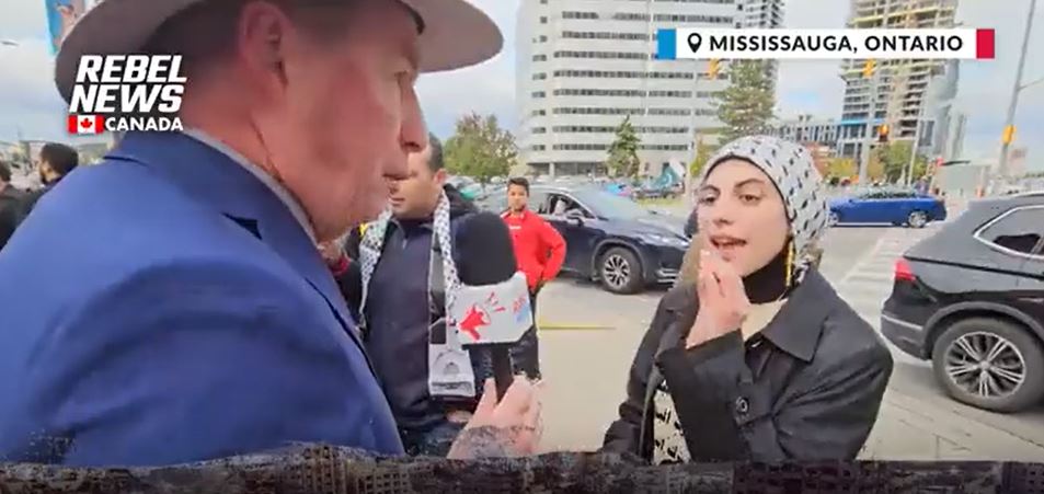 Video: Pro-Palestine protester debunk anti-Hamas propaganda in rally held Mississauga, Canada