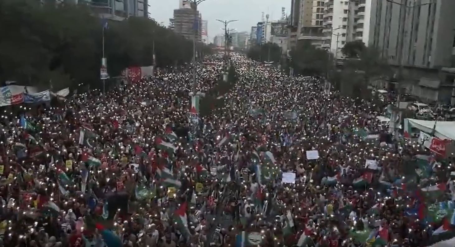 Video: One million Muslims marched in solidarity with Palestinians in Karachi, Pakistan