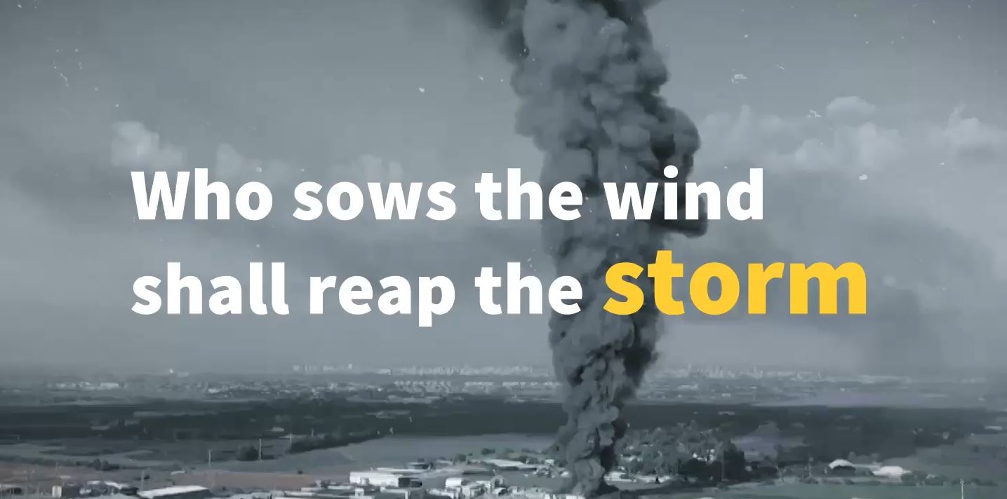 Video: Who sows the wind shall reap the storm (Imam Khamenei)