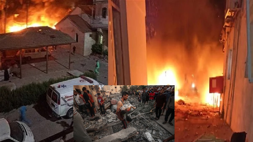 طوفان الاقصٰی کا گیارہواں دن / غزہ پر صہیونی جارحیت جاری ہے / شہداء کی تعداد 3000 سے تجاوز کر گئی / انسانی تاریخ کے بہیمانہ ترین جرم کا ارتکاب، صہیونیوں نے غزہ کے المعمدانی اسپتال پر شدید بمباری، 500 سے زائد فلسطینی مریض اور زخمی شہید، اکثر شہداء بچے اور خواتین ہیں