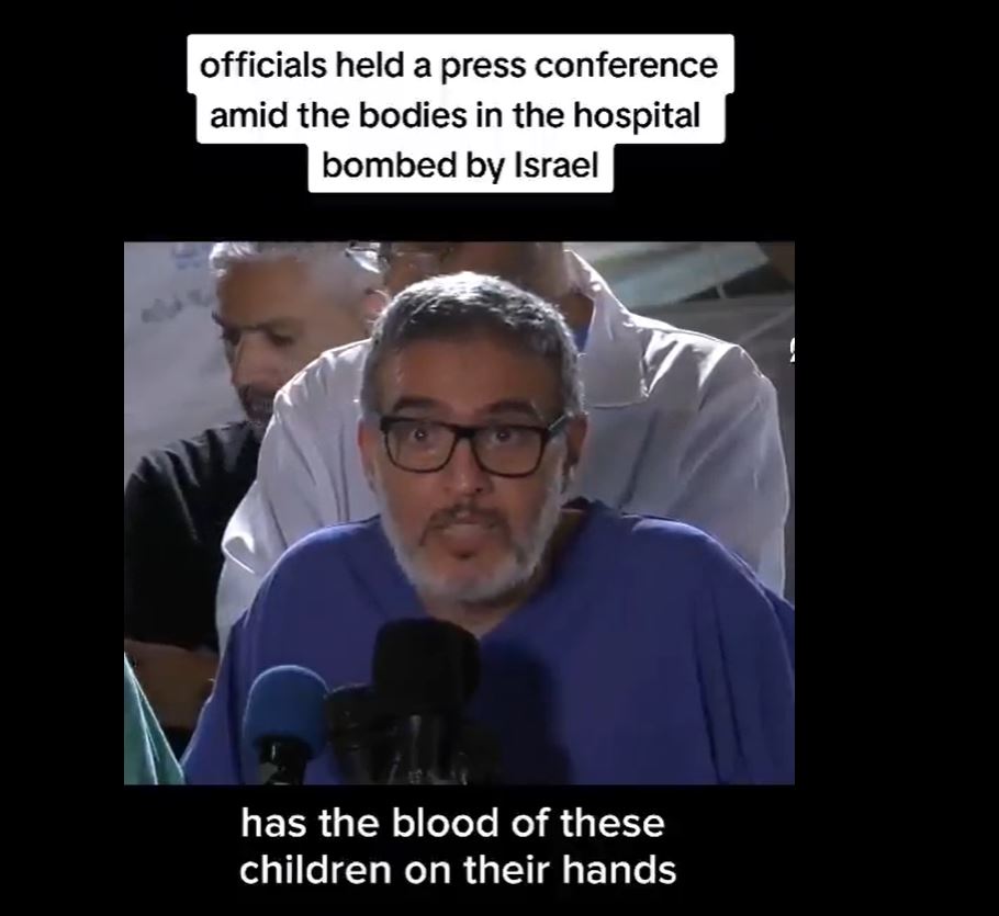 Video: Testimony of Palestinian-British doctor regarding Al-Ahly Hospital crime in Gaza by israel 