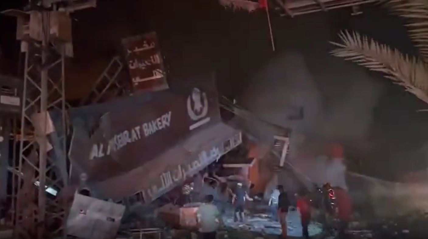Video: Israeli terrorist warplanes targeted Nuseirat bakery in Gaza 