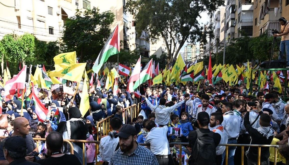 فيديو | وقفة غضب في ضاحية بيروت ضد جريمة مستشفی المعمداني