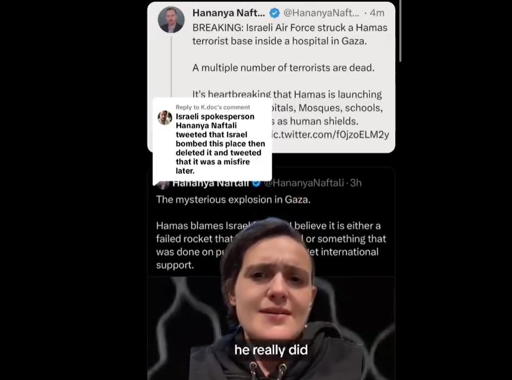 Video: Netanyahu's media advisor confirm bombing of Gaza Hospital by Israel