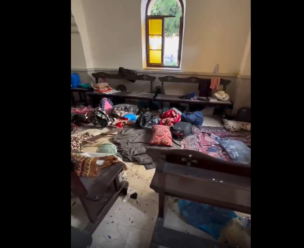 Video: Gaza Baptist Hospital this morning after a bloody night civilians slaughtered by Israel airstrike 