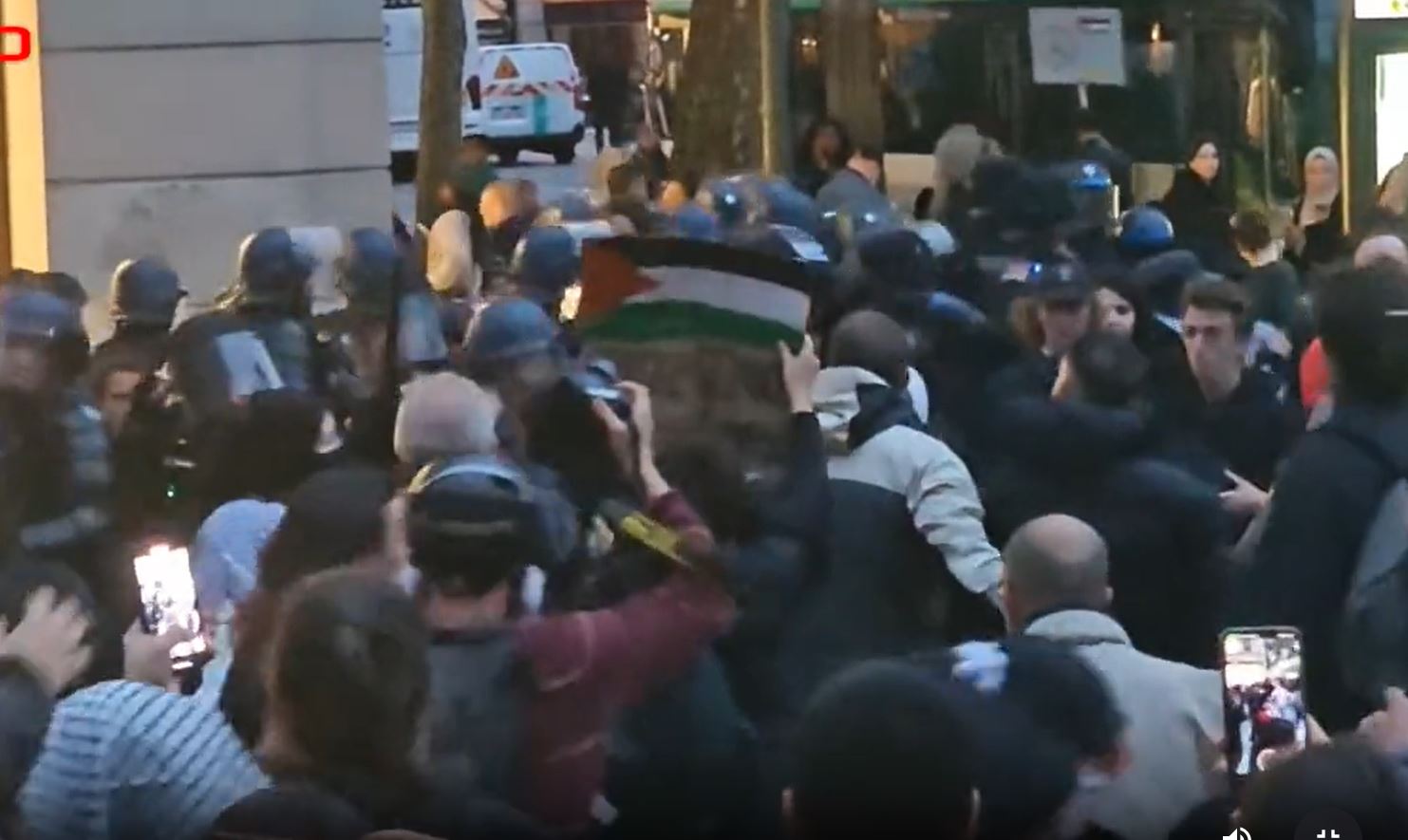 Video: France police attack, disperse pro-Palestine protests in Paris