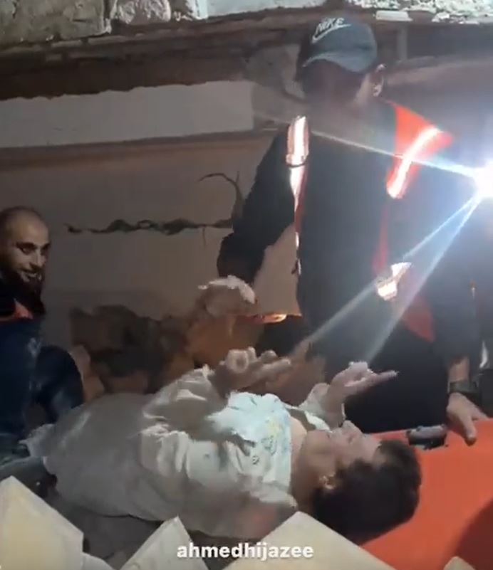 Video: A Christian with special needs pulled out from rubble of Orthodox Church targeted by Israel in Gaza