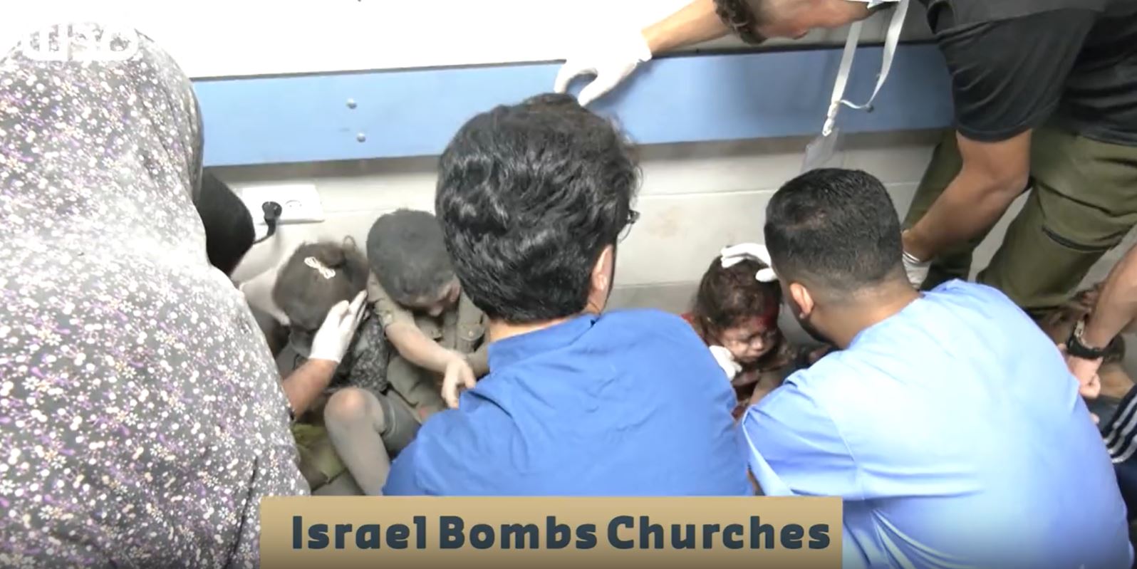 Video: These little Palestinian kids pulled out alive after Israeli jets bombed Orthodox Church in Gaza 