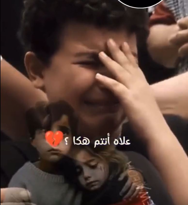 Video: A Tunisian child cries during a solidarity protest with Gaza