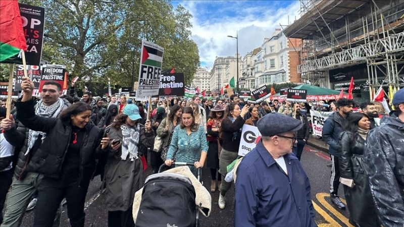 英ロンドンで、パレスチナ支持訴える市民集会が再び実施