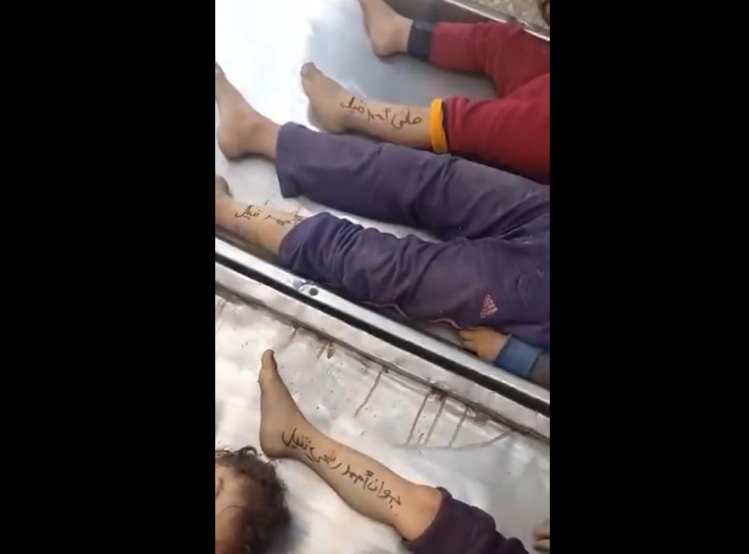Video: These innocent Palestinian kids wrote names on their legs to be identified if being killed by Israel