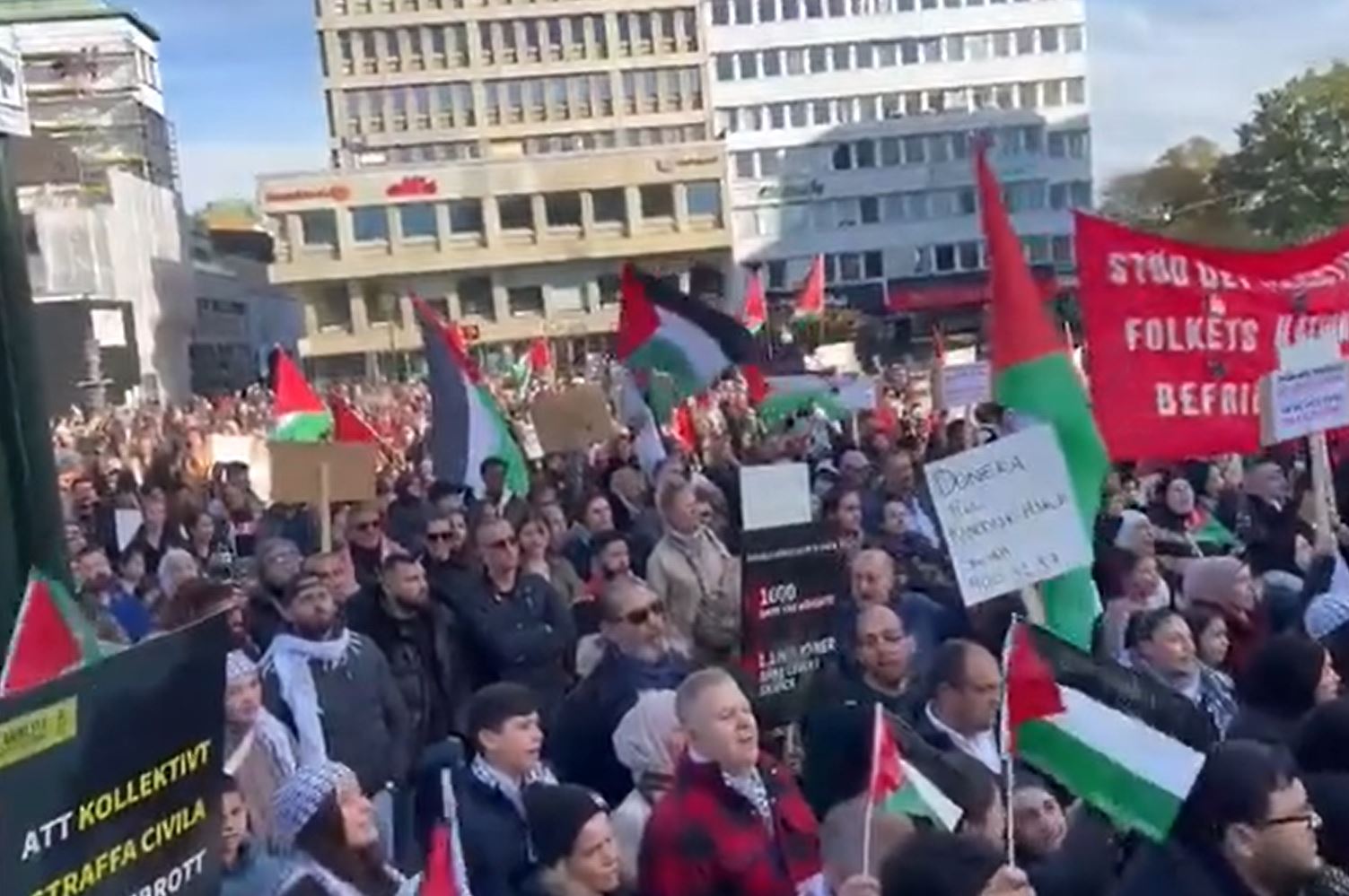 Video: A massive protest in Malmö, Sweden in solidarity with Palestine