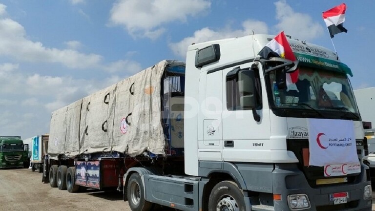  دخول الدفعة الثانية من قوافل المساعدات لقطاع غزة عبر ‎معبر رفح