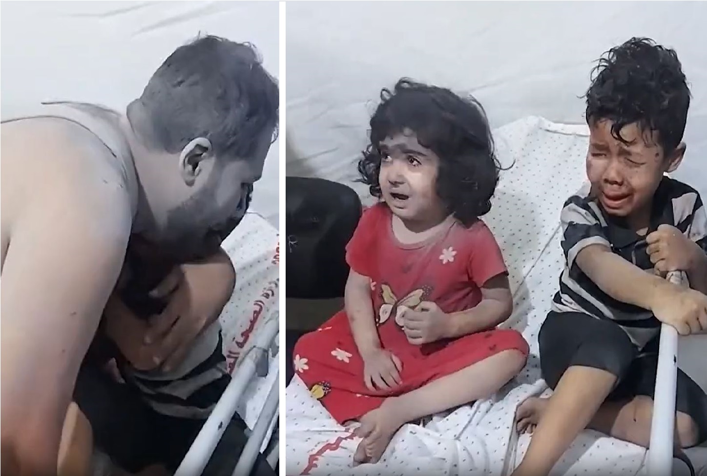Video: Suffering of innocent Palestinian children under Israeli genocide this morning in Gaza