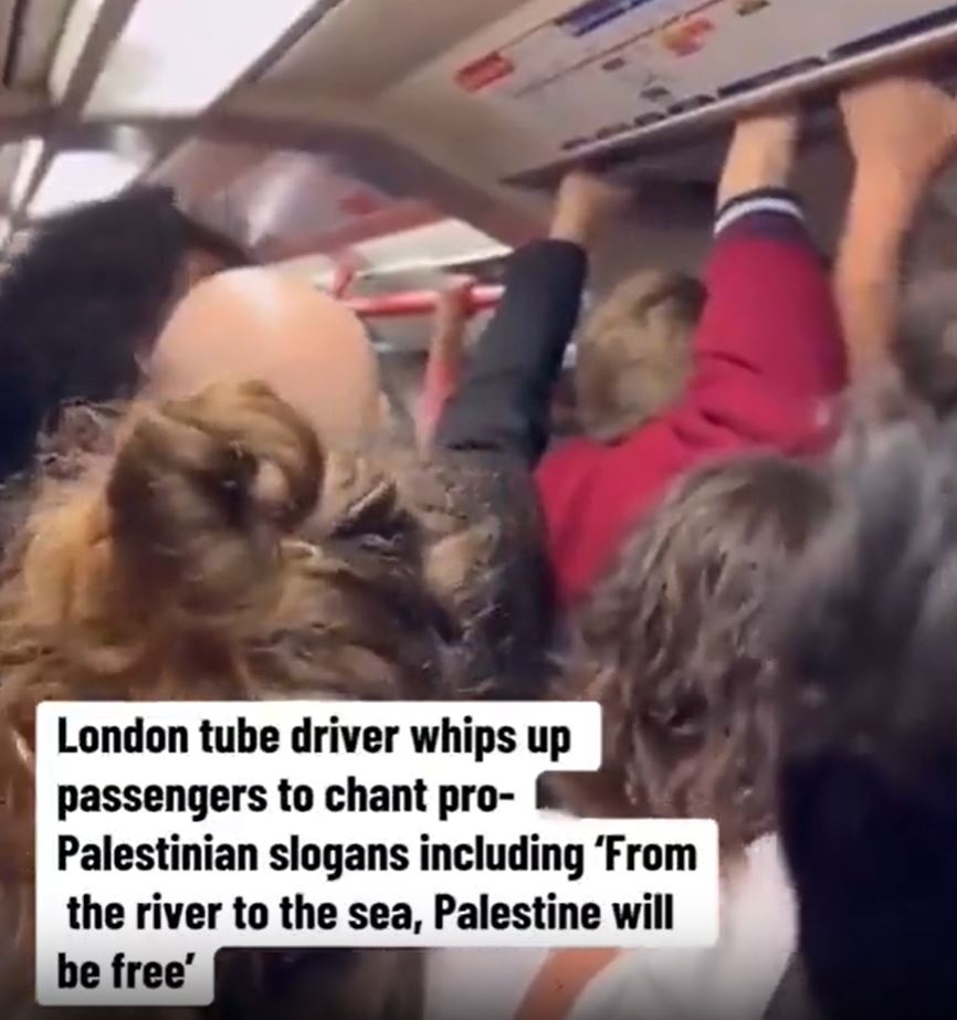 Video: London tube driver leading passengers to chant pro-Palestinian slogans