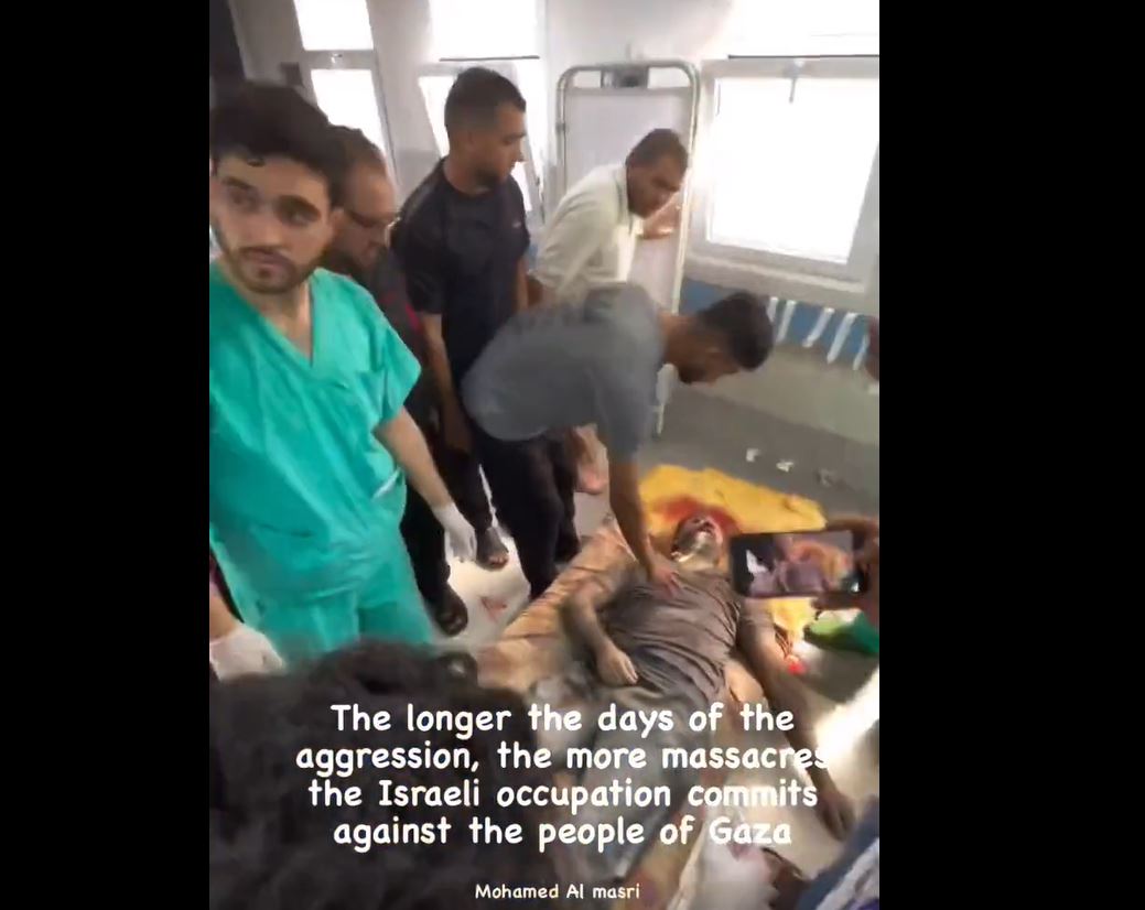 Video: Situation right now at largest Gaza hospital 'Al Shifa' on day 18 of Israeli genocide 