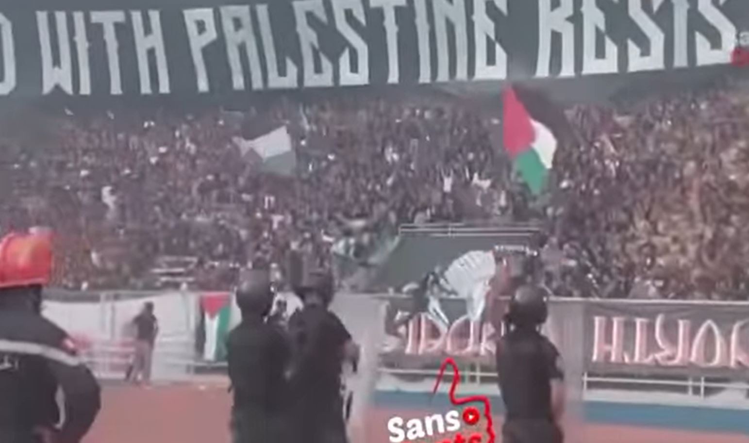 Video: Pro-Palestine Tunisian African fans